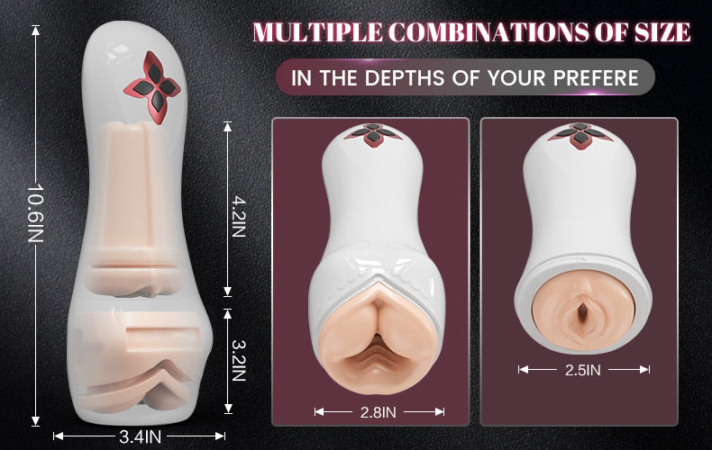 Allure 3 IN 1 Split Design 5 Sucking 7 Vibrating Vocable Automatic Masturbation Cup