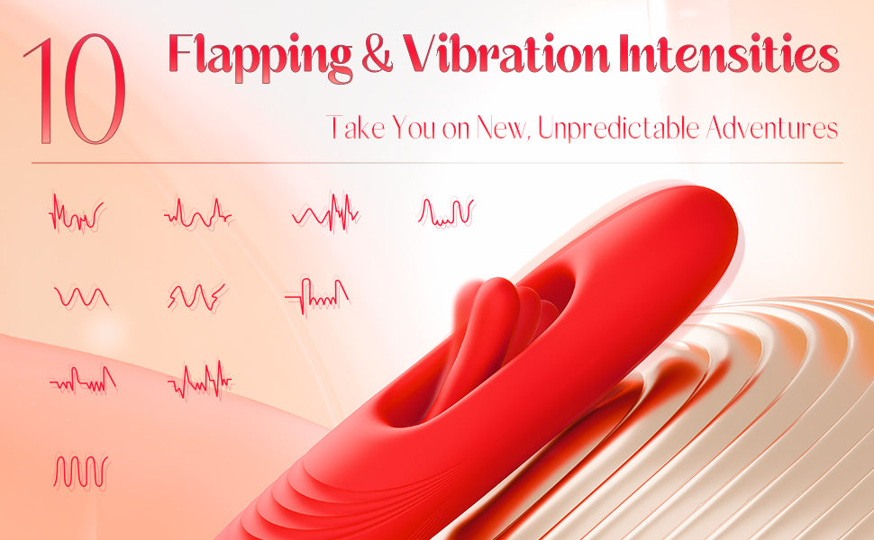 Vibrating Flapping Dildo Vibrator Female Oral Sex Toy with 10 Kissing Patterns