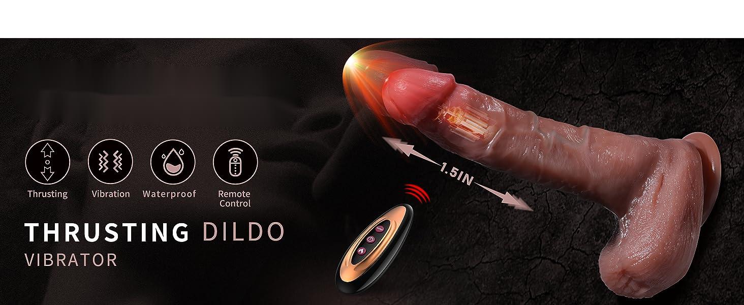 Realistic Dildo Thrusting Vibrator with 5 Thrusting Modes 9.5 Inch