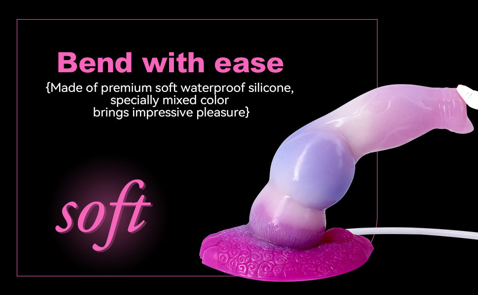 Realistic Squirting Silicone Dog Dildo with Knot and Suction Cup 8 inch Canine Dildos K9
