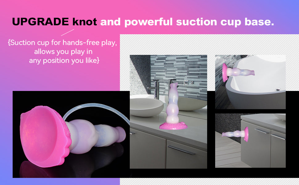 Realistic Squirting Silicone Dog Dildo with Knot and Suction Cup 8 inch Canine Dildos K9