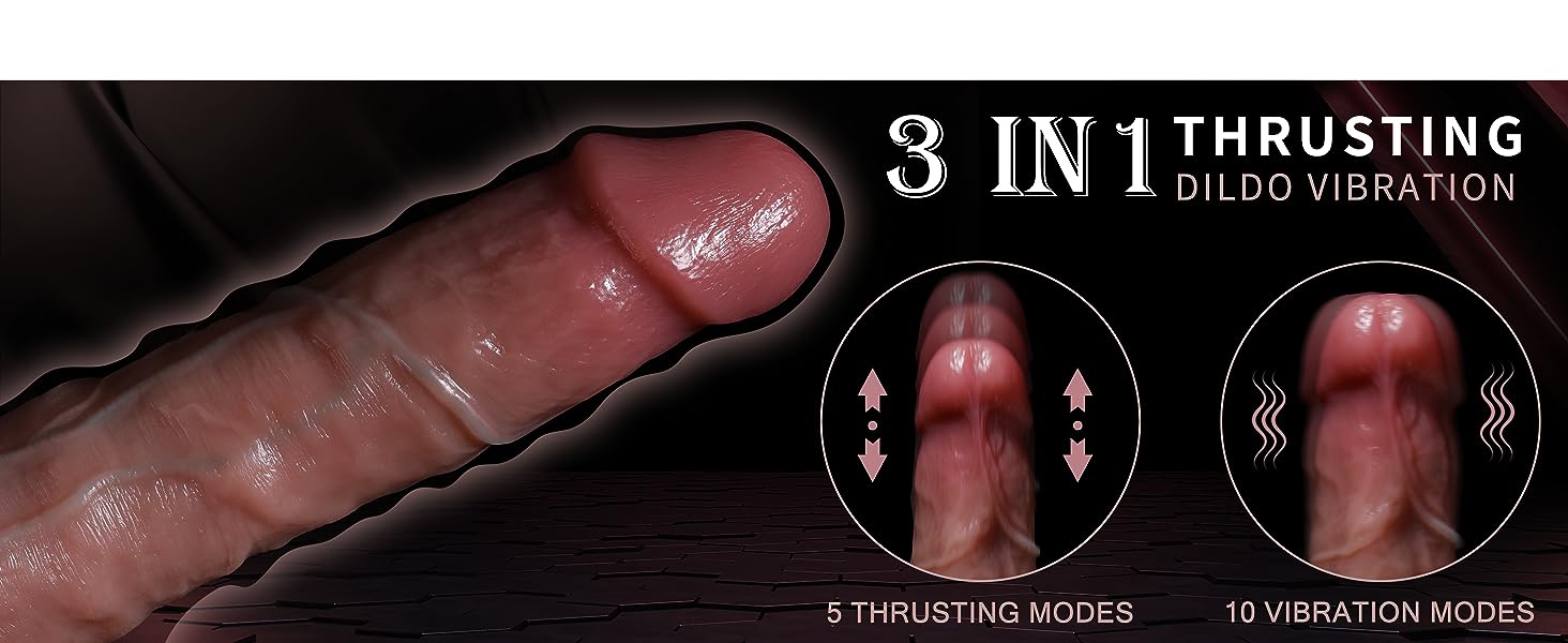 Realistic Dildo Thrusting Vibrator with 5 Thrusting Modes 9.5 Inch