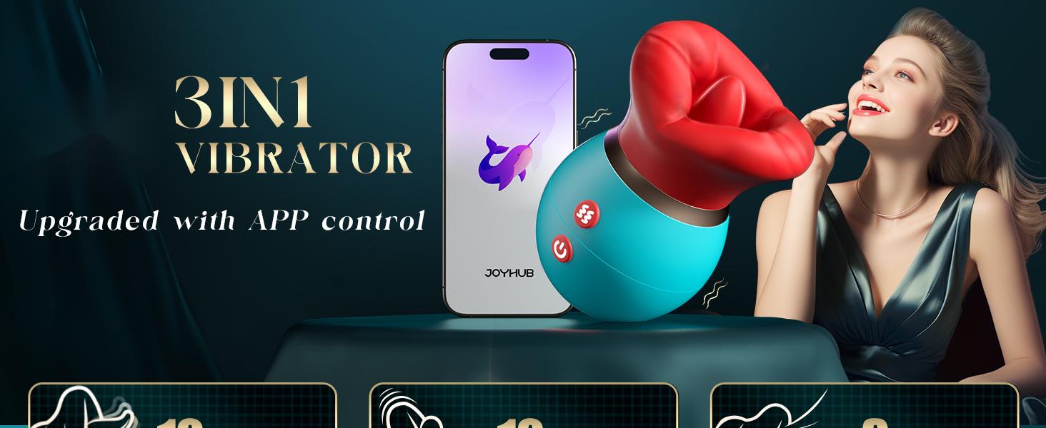 Women Vibrator with APP Control Big Mouth Vibrators with 360° Tongue Licking & Sucking Adult Sex Toys