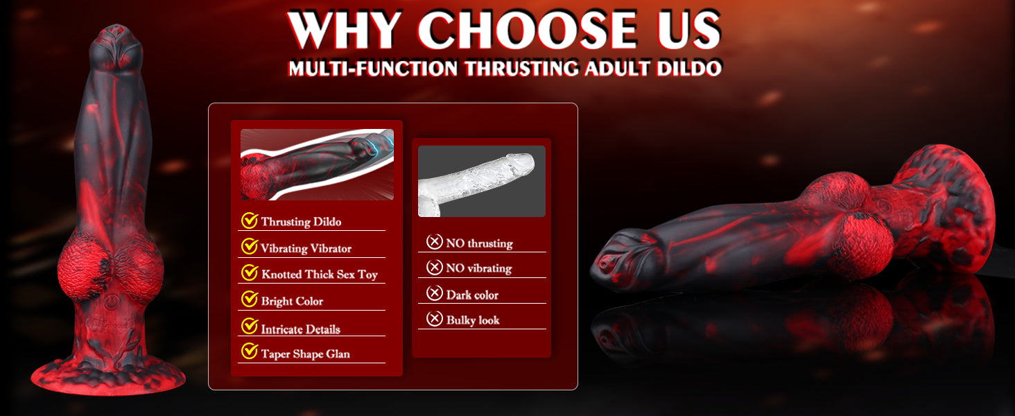 Thrusting Dildo Plus Size Wireless Fantasy Monster Dildos Vibrator Sex Toys for Women 8.7 inch