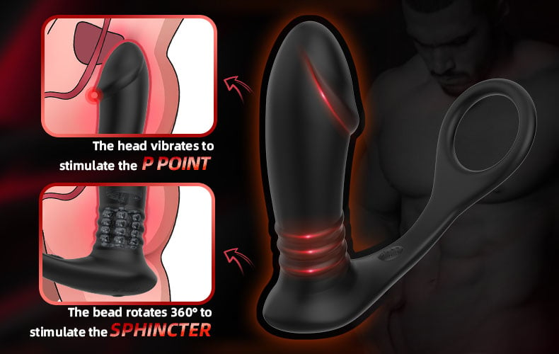 Masajeador de próstata estimulador de esfínter rodante vibratorio glande 5 para jugadores expertos