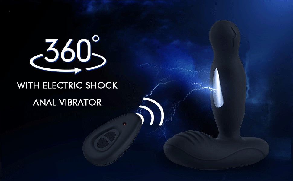 LEVETT E-Stim Plug Anal de Próstata Vibrador con Rotación de 360° y Control Remoto