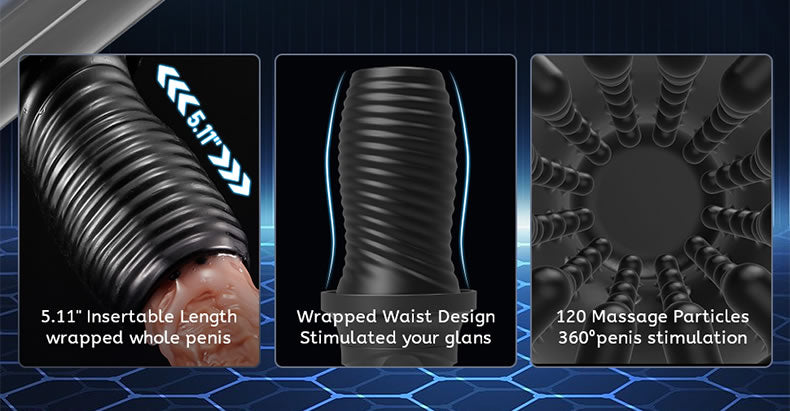 Lightsaber 360° Wrapped 7 Rotating Vibrating Handheld Masturbation Cup