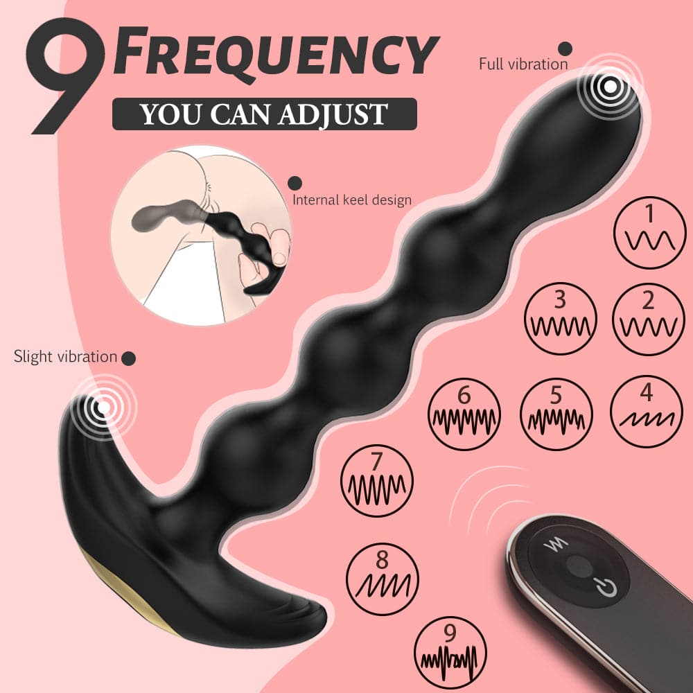 Male Wireless Remote Control Anal Plug With Anal Beads Bendable Butt Plug 3