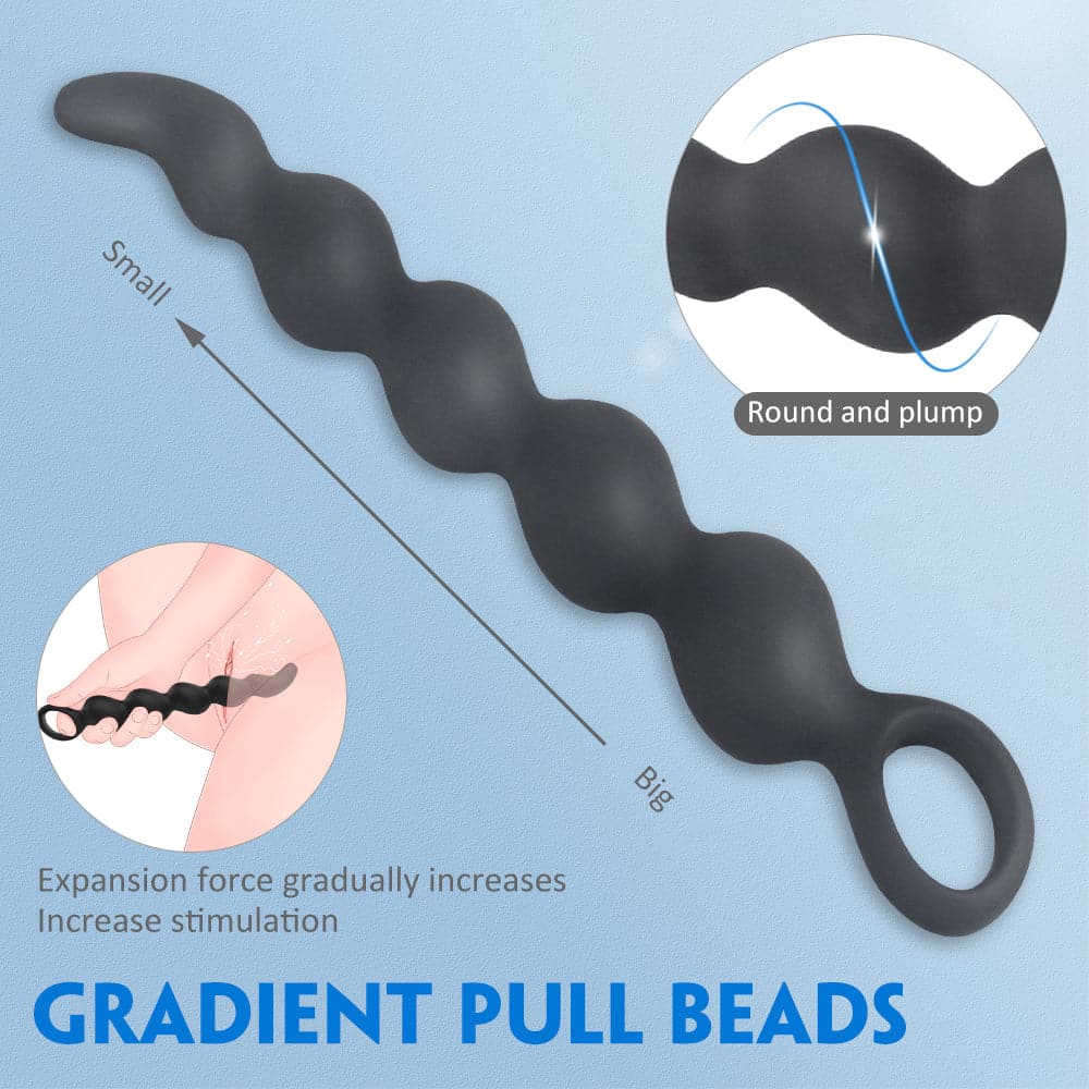 Multifunctional Soft Silicone Gradient Pull Beads Butt Plug