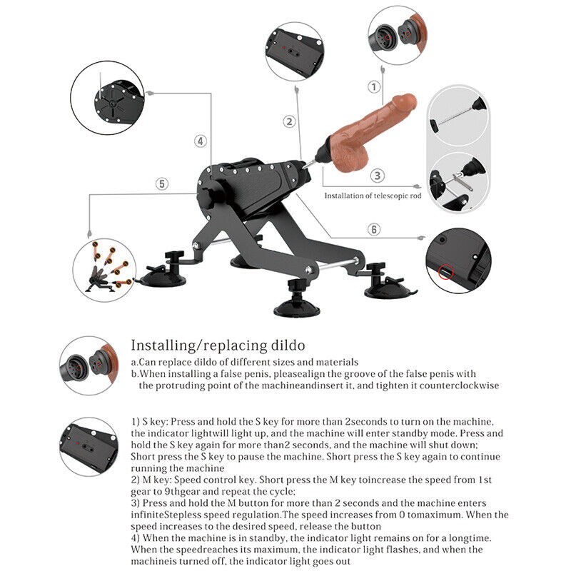 Máquina sexual con Control remoto, máquinas de mierda de empuje automático con consolador realista, juguete sexual para adultos