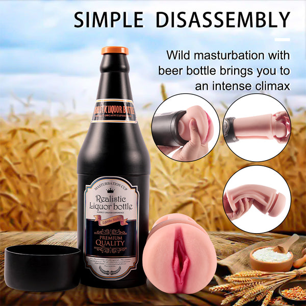 Propinkup Botella de Cerveza Sonya Vagina Realista Manual Taza de Masturbación de Coño Realista