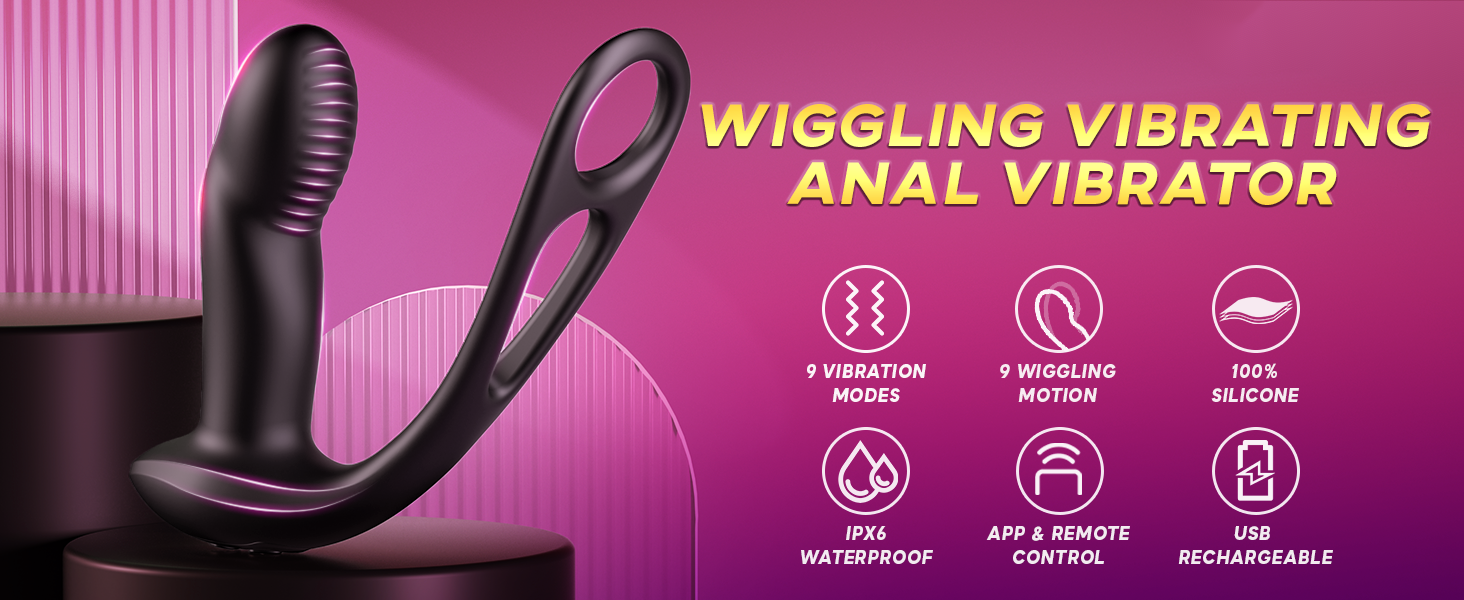 Ricky APP and Remote Control  9 Vibrating & Wiggling Prostate Massager Anal Toy