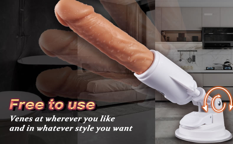 Venus 5.4-Inch 7 Vibrating 7 Telescoping Silicone Dildo with Mount Base