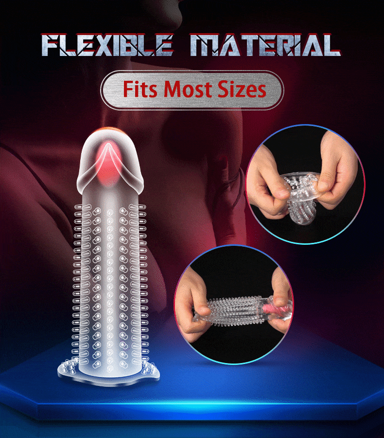 Vibrating Textured Penis Sleeve Cock Extender