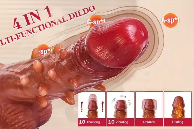Stoßender vibrierender realistischer Dildo mit 10 Frequenzen, ferngesteuerter G-Punkt-Anal-Heizdildo, Sexspielzeug für Erwachsene