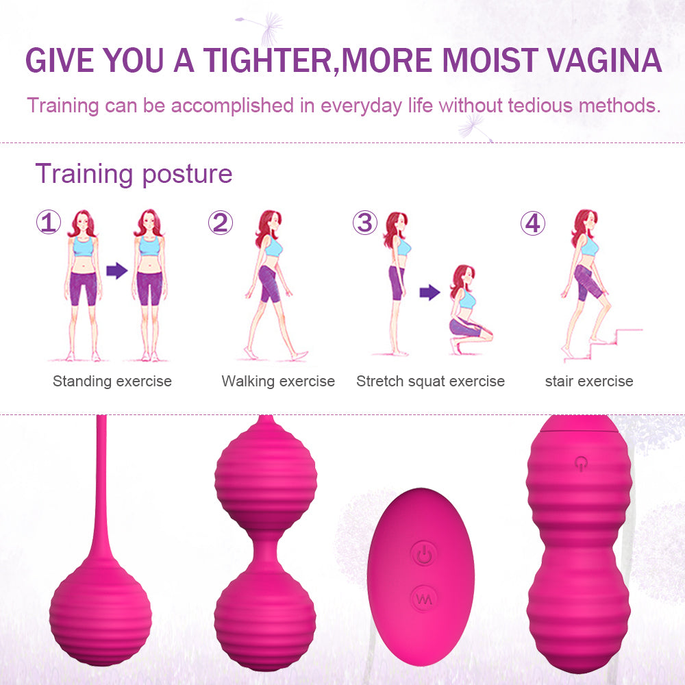 Exercises Kegel Balls Set Remote Vibrator Ben Wa Balls Sex Toys for Woman