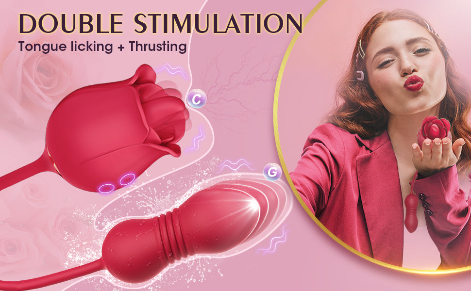 3 in 1 Klitoris Stimulator Zunge lecken G-Punkt Rose Spielzeug Vibrator für Frauen Paare