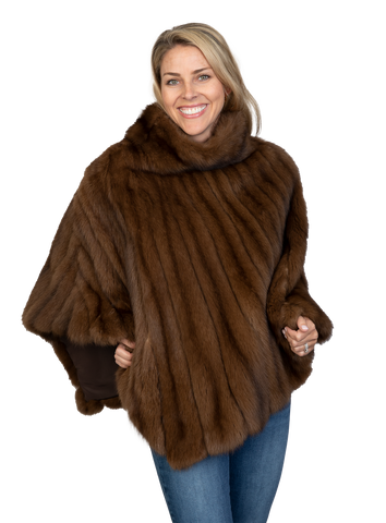 Restyle Your Fur Diagonal cut fur poncho