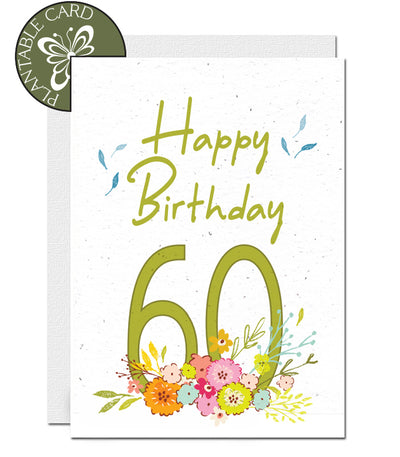 Carte D Anniversaire Eco Responsable 60 Ans Carte A Planter 60eme Cartes A Planter Cartes Eco Responsables Fabriquees A Partir De Papier Ensemence