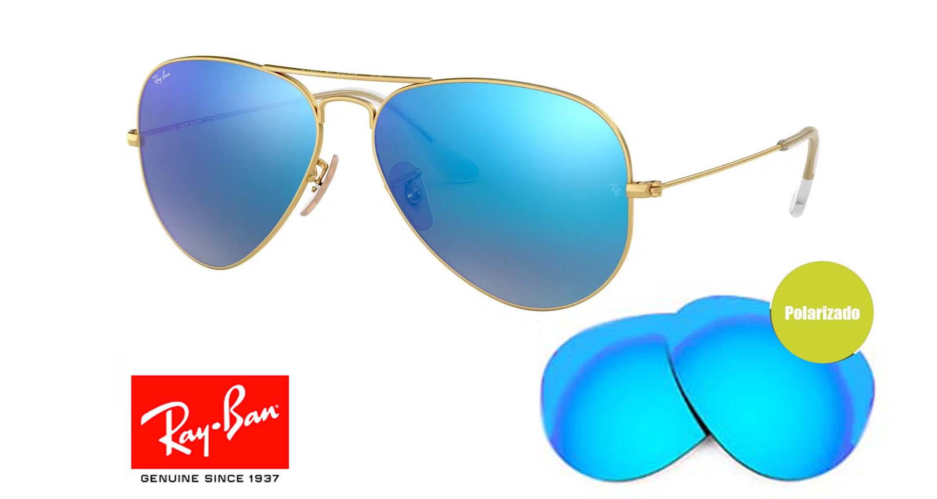 dedo enchufe Barón Cristales Ray Ban 3025 Aviador Originales – Centro Óptico Costasol SL