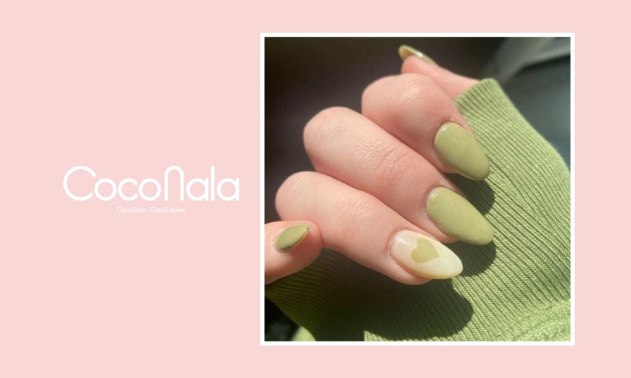 Mẫu nail màu xanh bơ dễ thương