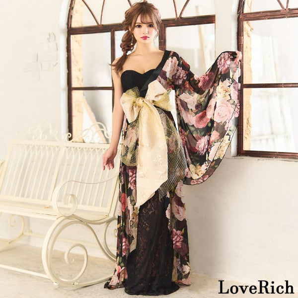 Total Lace Corset Style Ribbon Oiran Kimono Dress – Shopichi