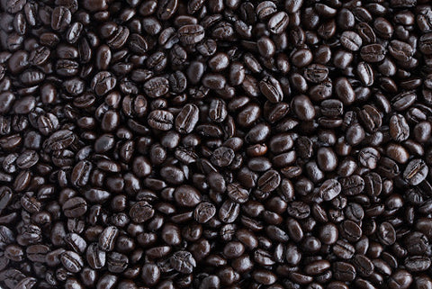 Dark roasted coffee beans