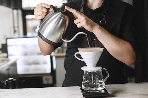 pour-over coffee tools and ingredients