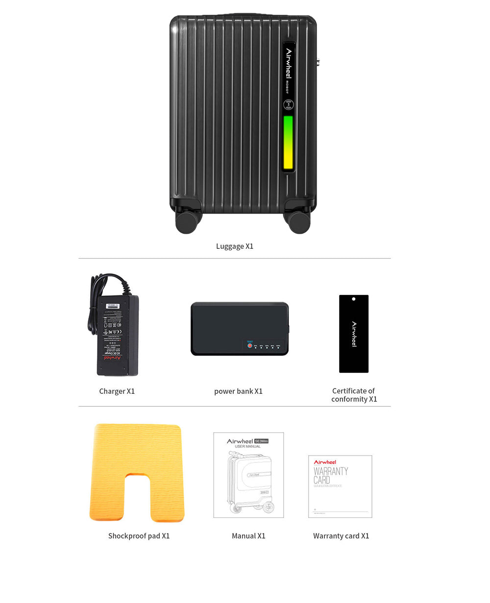 airwheelfactory-electric luggage-rideable suitcase-SL3C package lists
