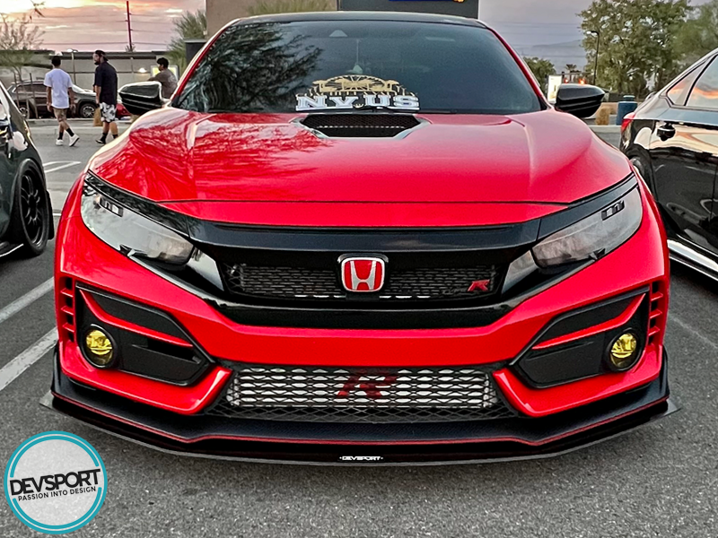 DevSport Front Bumper Chin Lip Splitter 2017-2021 Honda Civic Type-R