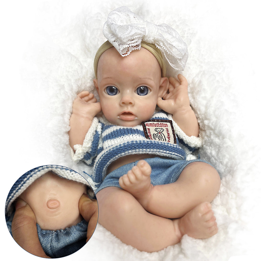 35 CM Soft Full Body Solid Silicone Bebe Reborn Doll Can drink milk can pee  boneca
