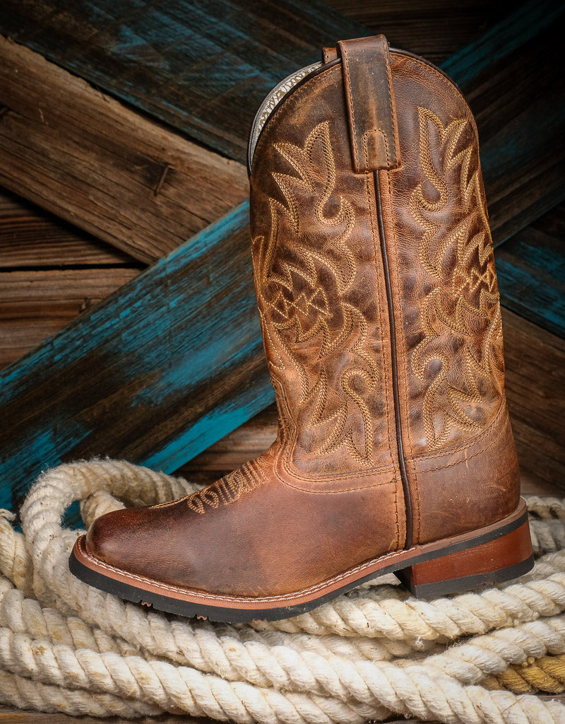 Achterhouden Afvoer Verknald Women's Anita Distressed Leather Square Toe Cowgirl Boot 5602 — Boyers  BootnShoe