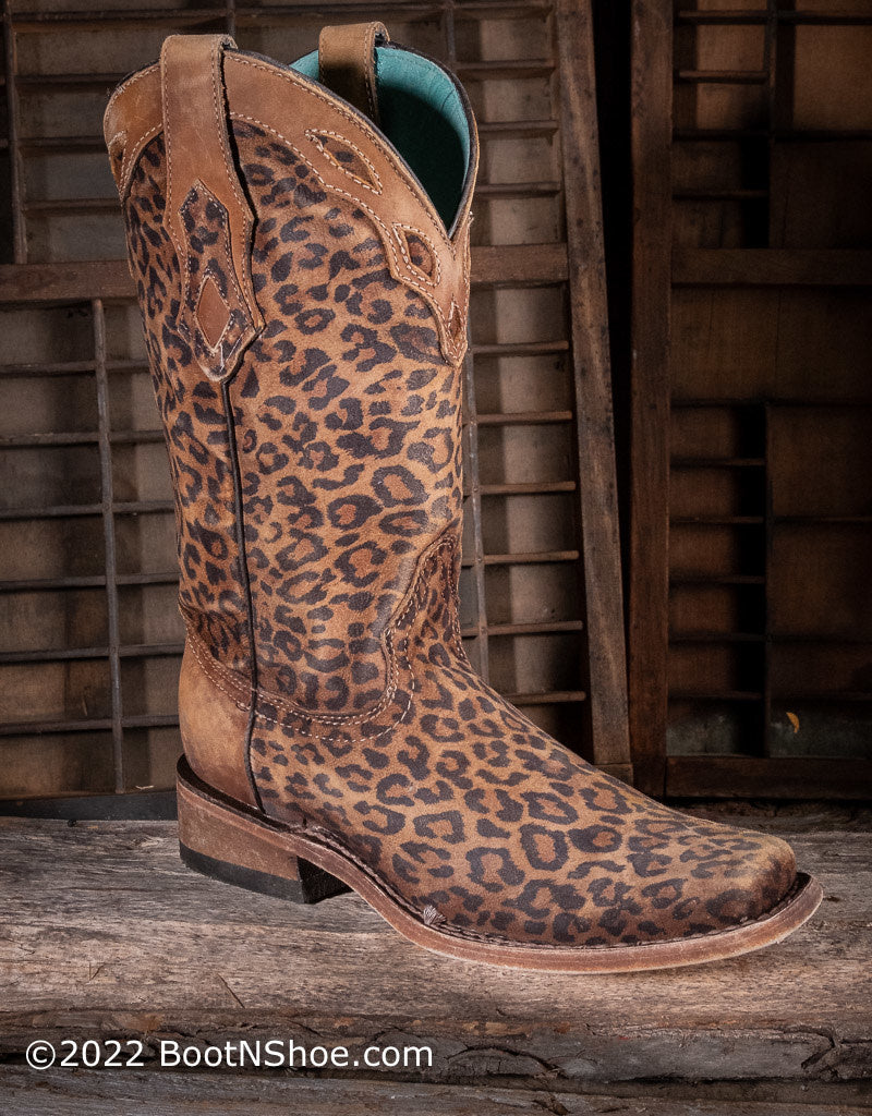 Women's Sanded Print Toe Western Boots — Boyers BootnShoe