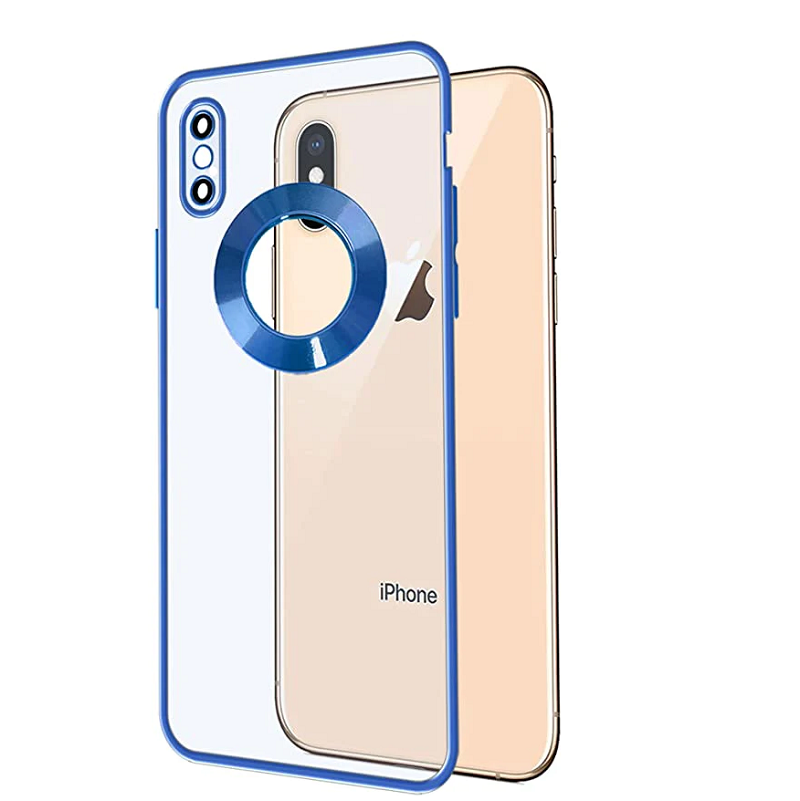 iPhone X/Xs Transparent Electroplating Case with Camera Protection - Blue