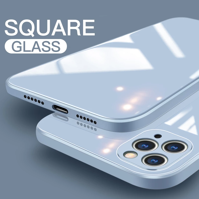 iPhone 13 Pro Glass Case with Logo and Camera Protection Toughened Glass 