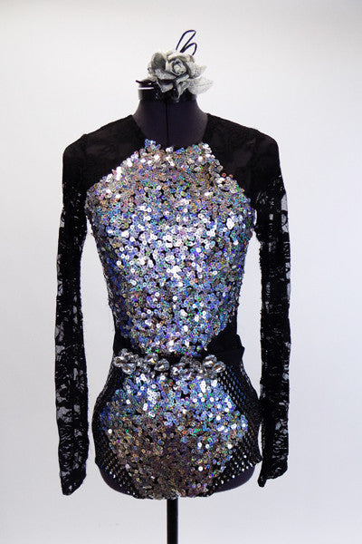Luminous, Silver & Black Sequin Dance Costume, For Sale – Once More ...