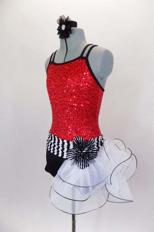 black and white striped dance costume