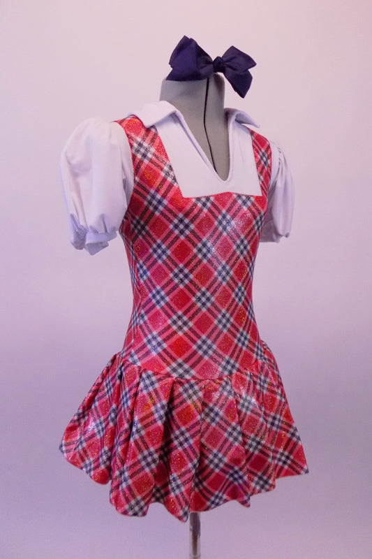 red school pinafore