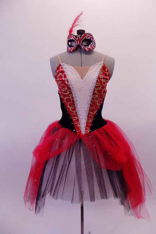 Faust Waltz, Red Velvet Romantic Tutu With Painted Mask, For Sale – Once  More From The Top