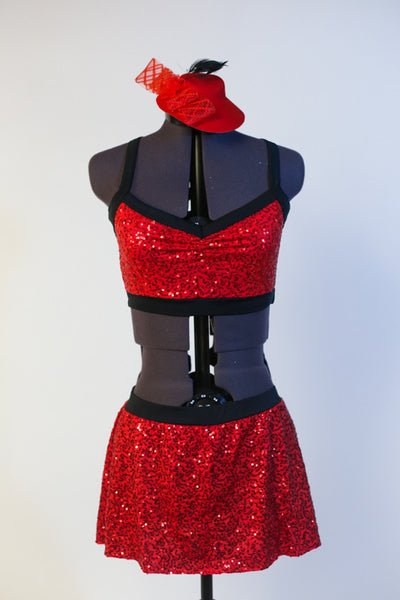 Red Hot Jazz, 2 Piece Red Sequined, Jazz or Tap Costume, For Sale ...