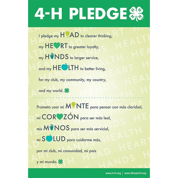 Laminated Bilingual Pledge Poster – Shop 4-H