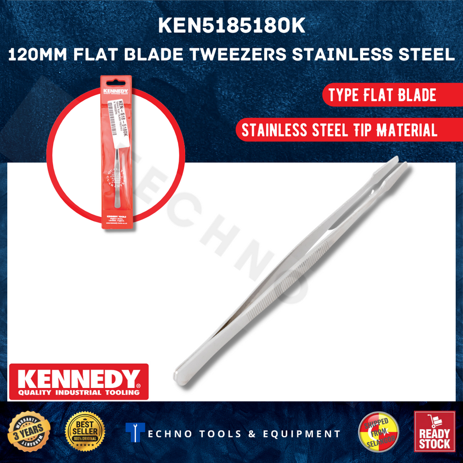 Kennedy 115mm, Needle Nose, Tweezers, Stainless Steel