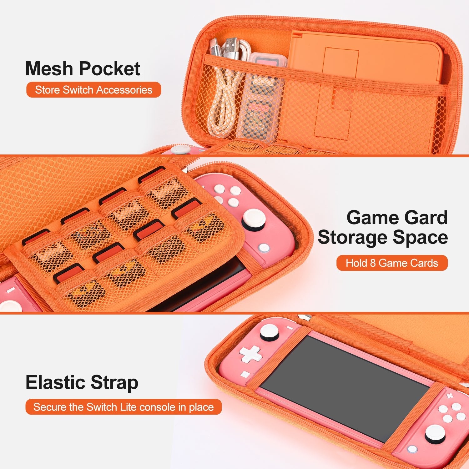 innoAura Switch Lite Carrying Case, Travel Cute Accessories for Switch