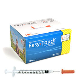  Care Touch - Insulin Syringes - 31g 5/16 - 8 mm .3 cc - 31  Gauge 5/16 Inch Syringe Insulin Needles - (Pack of 100) : Health & Household