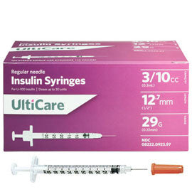 Ulticare Ulti Fine U 100 Insulin Syringes 29g 3 10cc 1 2 Bx 100 Diabetes Supply Store