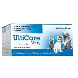 Ulticare Veterinary U 40 Insulin Syringes 29 Gauge 1 2 Cc 1 2 Inch B Diabetes Supply Store