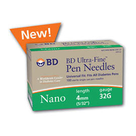 BD Nano™ Ultra-Fine™ Pen Needles 4mm x 32G - 320122