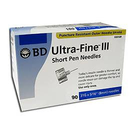 BD Ultra-Fine III Short Pen Needles - 31G 5/16 - BX 90