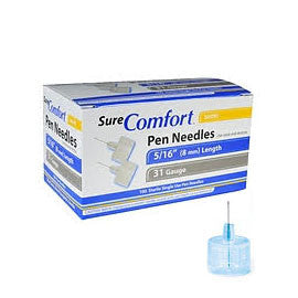 SureComfort Mini Pen Needles - 31G 5/16 - BX 100