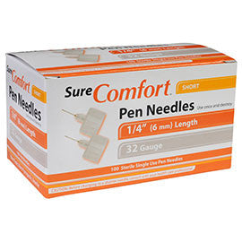 Easy Touch Pen Needles 32g, 1/4 Inch (6mm)
